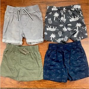 Elastic Waistband Toddler Boy Woven Textured Terry Shorts, 4-pack, Size: 18month